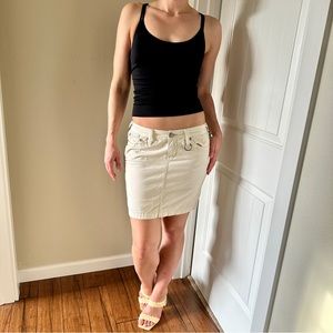 Free People Low Rise Y2K khaki mini skirt